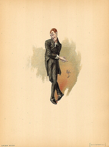 Den sleske Uriah Heep fra David Copperfield. Il.: Kyd (Joseph Clayton Clarke). Kilde: Wikimedia Commons/Old Book Art